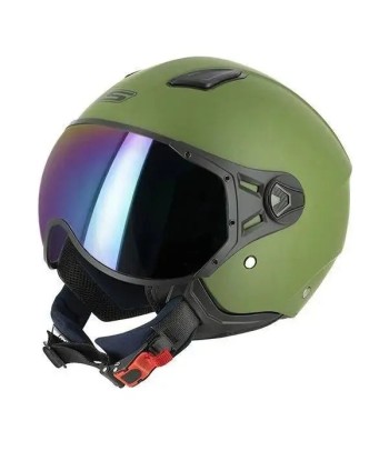 Casque moto Jet S779 LEOV - Vert armé Mat l'achat 