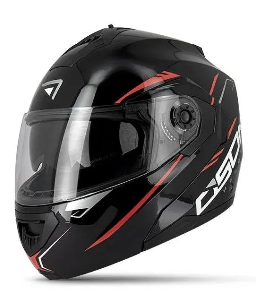 Casque moto modulable - Noir/ rouge S520 en stock