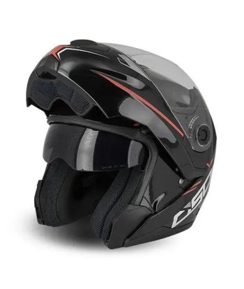 Casque moto modulable - Noir/ rouge S520 en stock