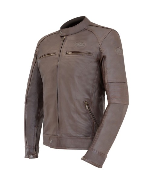 Blouson Cuir moto VINTAGE -Marron Economisez 