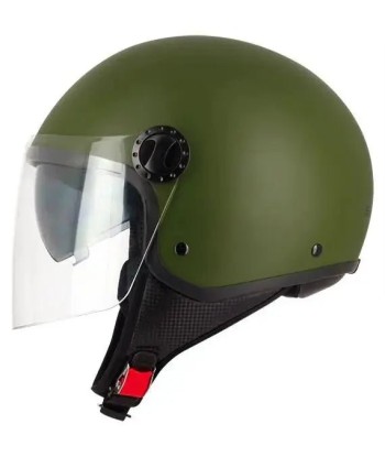 Casque moto Jet FURY- Vert armé Mat Véritable concentré