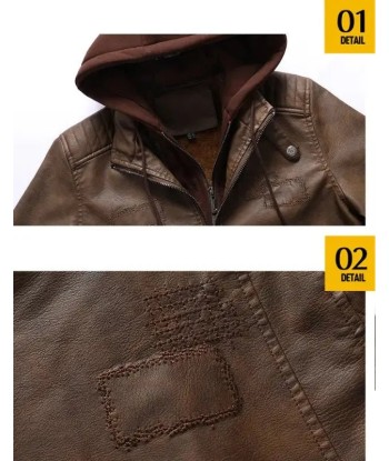 Blouson en cuir homme avec capuche - KINGS Comparez et commandez 