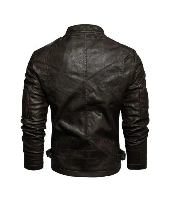 Veste cuir noir vintage rembourrage situé sous