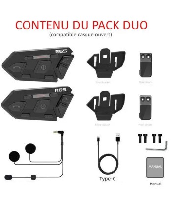 Intercom moto Bluetooth 5.0 - 6 pilotes plus qu'un jeu 