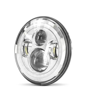 Phare LED 7" compatible Harley Davidson - Chrome le concept de la Pate a emporter 