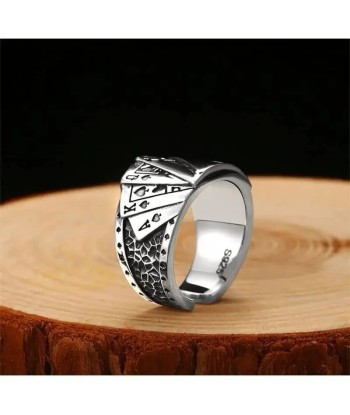 Bague motard quinte flush (Argent) Livraison rapide