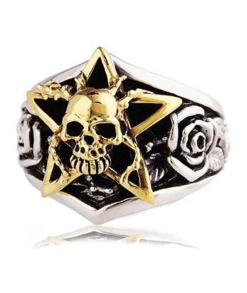 Bague motard étoile dorée (Argent) vente chaude votre 