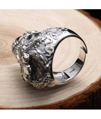 Bague motard œil de verre (Argent) Découvrez la collection