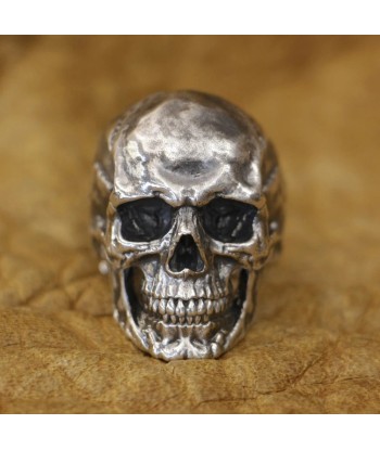 Chevalière motard skull (Argent) outlet