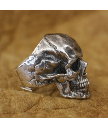 Chevalière motard skull (Argent) outlet