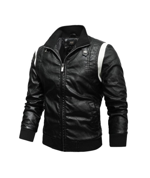 Veste cuir homme noir et blanc Economisez 