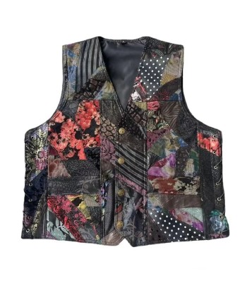 Gilet cuir biker femme français